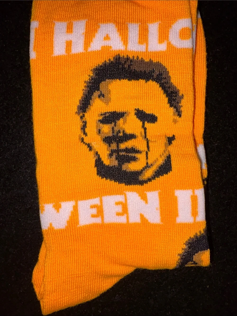 Orange Halloween II Men's Crew Socks Men’s Shoe 6 - 12